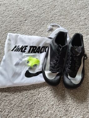 Nike Track Spikes - Black and White with Neon Cleats